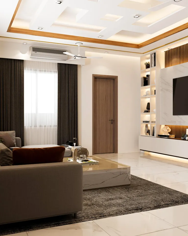 Contemporary Cozy Living Room and Entertainment Area