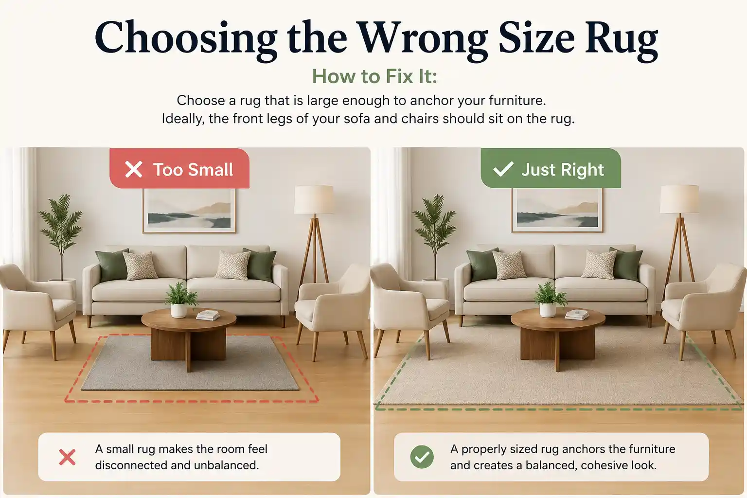 Choosing the Wrong Size Rug How to Fix It: