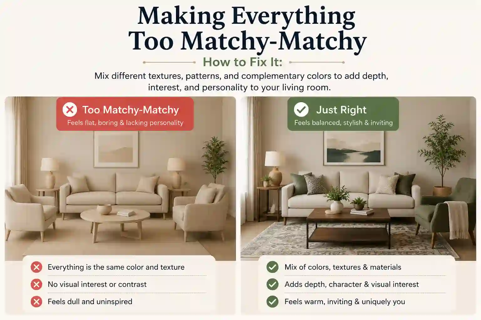 Making Everything Too Matchy-Matchy How to Fix It: