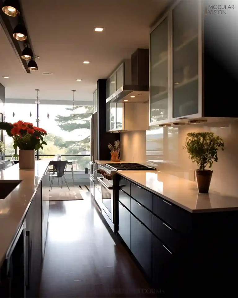 Luxe Dual-Tone Acrylic & Glass Kitchen