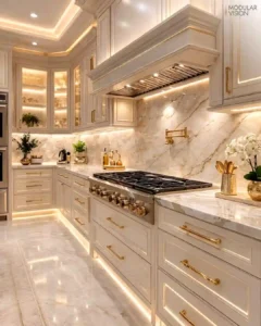 Classic Wood & Patterned Backsplash Kitchen