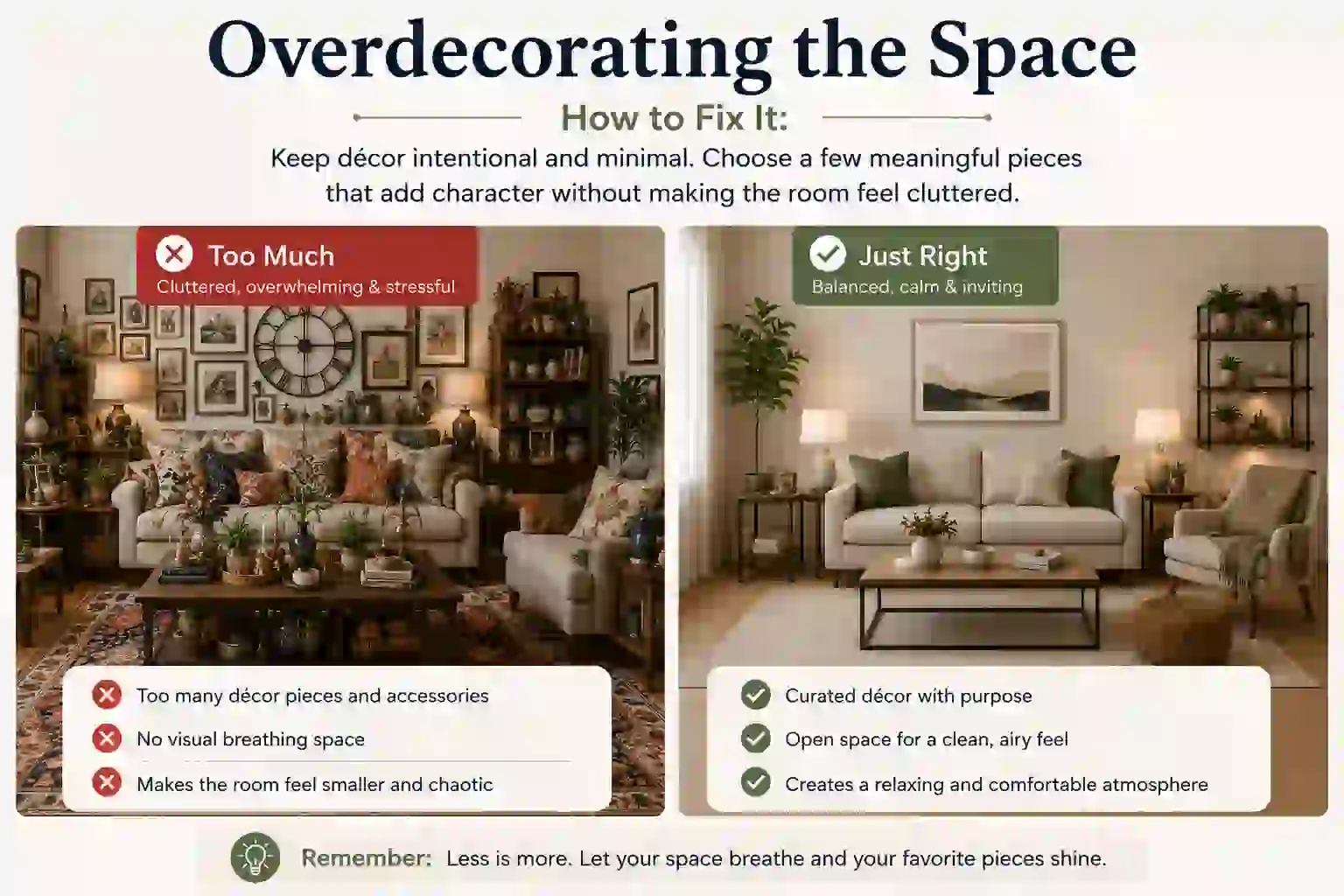 Overdecorating the Space How to Fix It:
