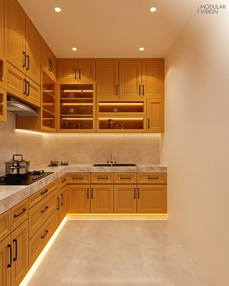 Balanced U-Shaped Modular Kitchen