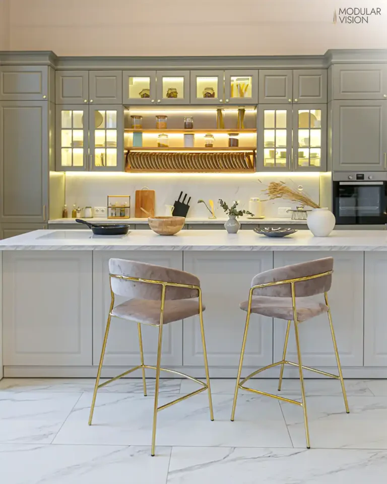 Island with Breakfast Counter Modular Kitchen