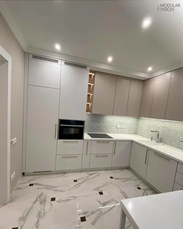 Island with Bar Counter Modular Kitchen