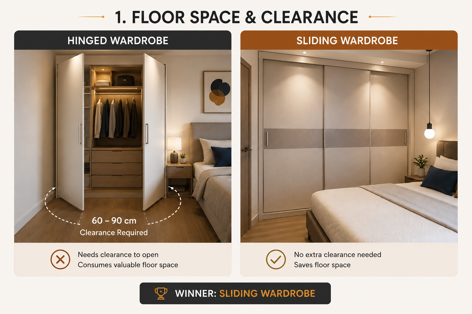 Sliding Wardrobe Wins Space