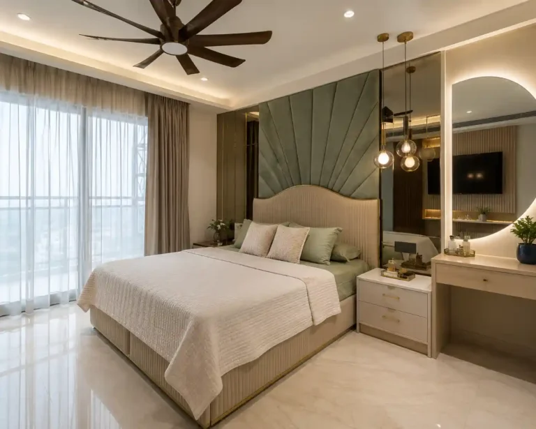Luxury Master Bedroom with Neutral Tones in Alpha 1 Greater Noida