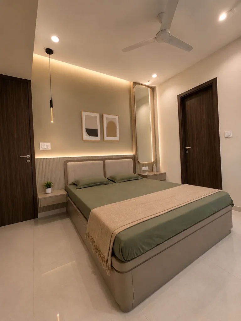 Modern Minimalist Bedroom Ghaziabad