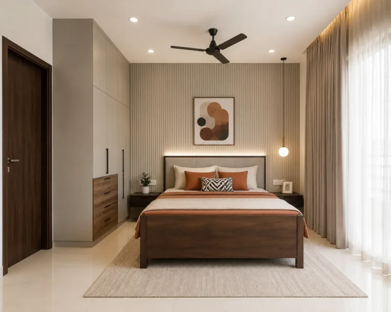 Modern Minimalist Bedroom with Warm Tones