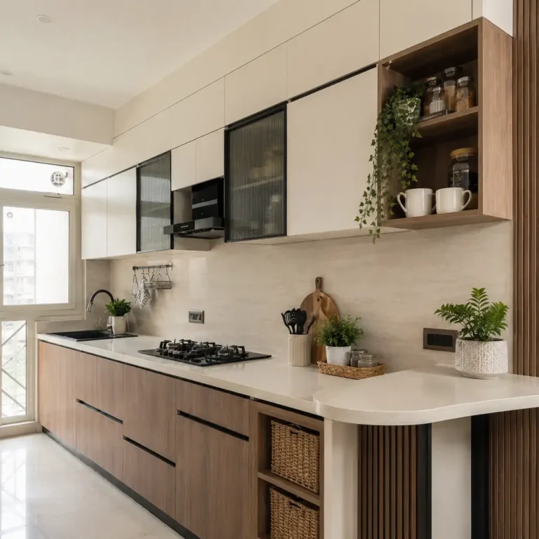 Bright Minimalist Kitchen Design Faridabad
