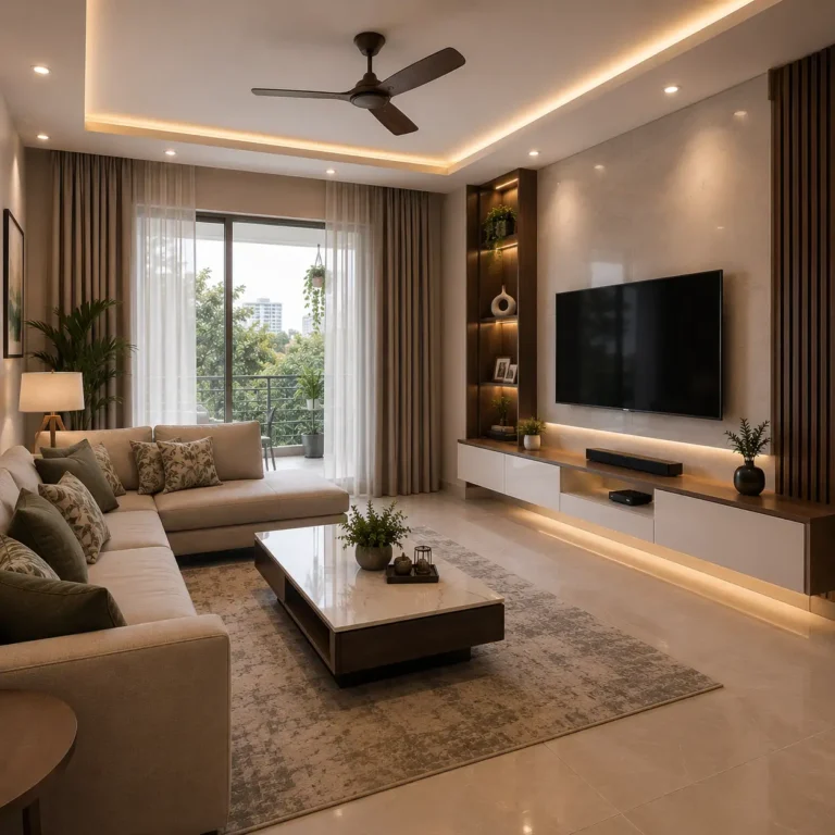 Modern minimalist living room interior