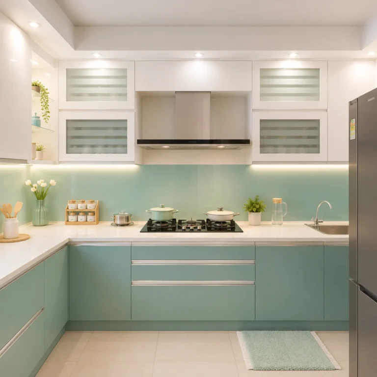 Modern Mint and White Kitchen Design