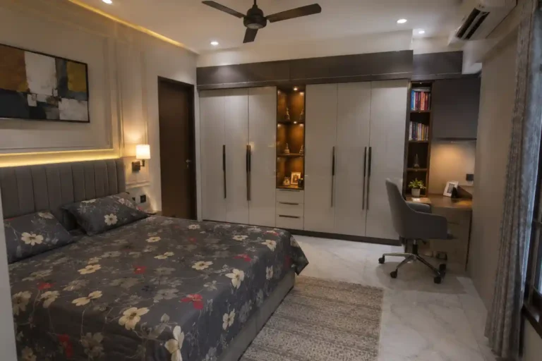Cozy Master Bedroom Design in Zeta 1 Greater Noida